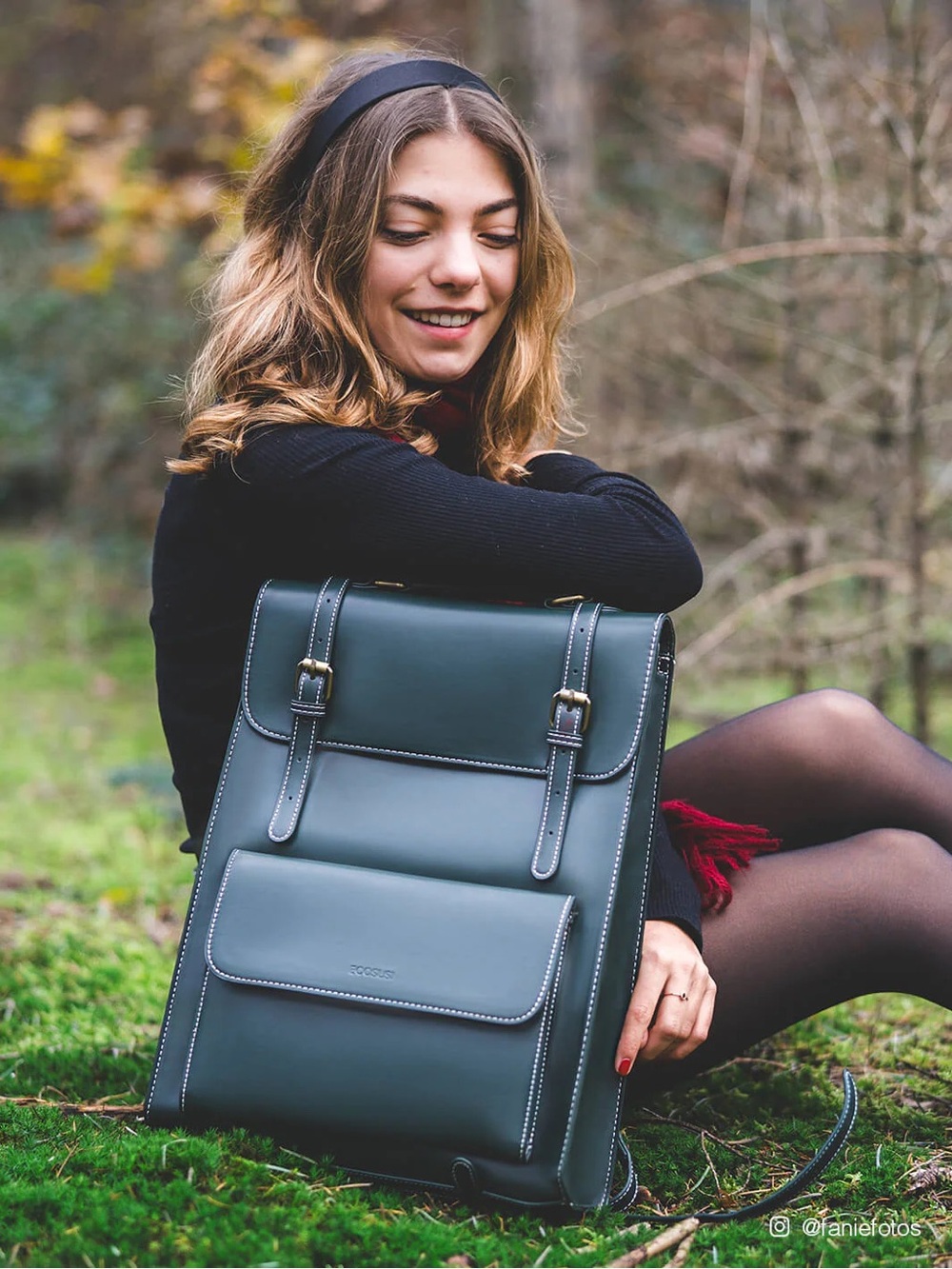Ecosusi NEW Vintage Green Laptop Backpack PU Leather - Picture 2 of 11